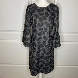 Calvin Klein Grey Quilted Floral Long Sleeve Sz 8